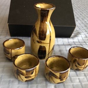 New in box! Ceramic Japanese sake set